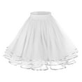 thumbnail image 1 of DuoJiaJ Womens Tutu A-Line Skirts Layered Classic Pleated Skirt High Waist Adults Dance Skirts,White One Size, 1 of 3