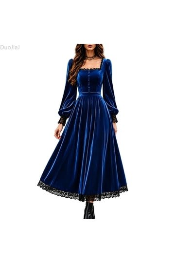 ladies blue velvet dress Shop Dresses for Women This square neck velvet