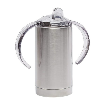 Duobla Insulated Stainless Steel Sippy Cup With Handles Two Tops And Straw - 12 oz.