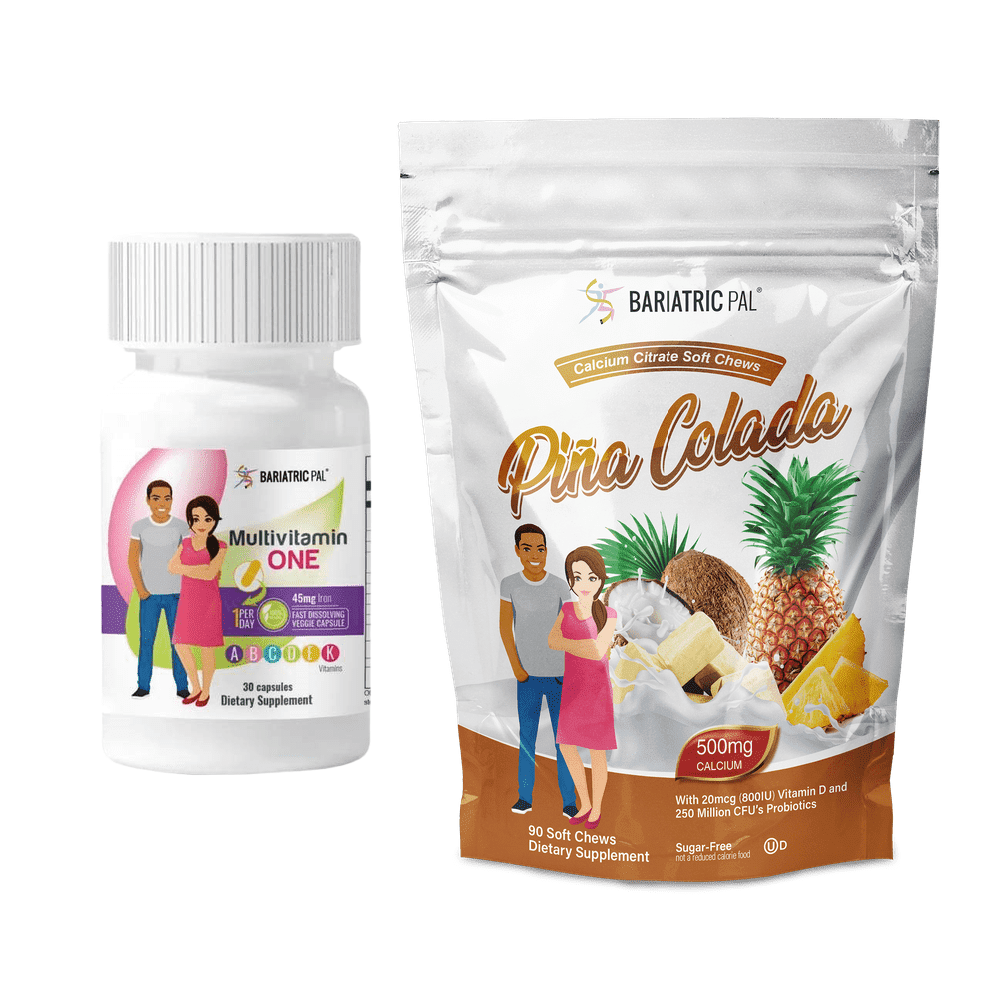 Duodenal Switch Vitamin Pack - Capsules Size: 1-Month Supply, BariatricPal Multivitamin ONE: Capsule with 45mg Iron, BariatricPal Calcium Citrate Soft Chews: Piña Colada
