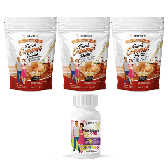 Duodenal Switch Vitamin Pack - Capsules Size: 3-Month Supply, BariatricPal Multivitamin ONE: Capsule with 18mg Iron, BariatricPal Calcium Citrate Soft Chews: French Vanilla Caramel