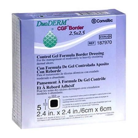 Duoderm Border Cgf Sterile Dressing, Square, Size : 2.5 Inches X 2.5 Inches - 5 Ea, 3 Pack