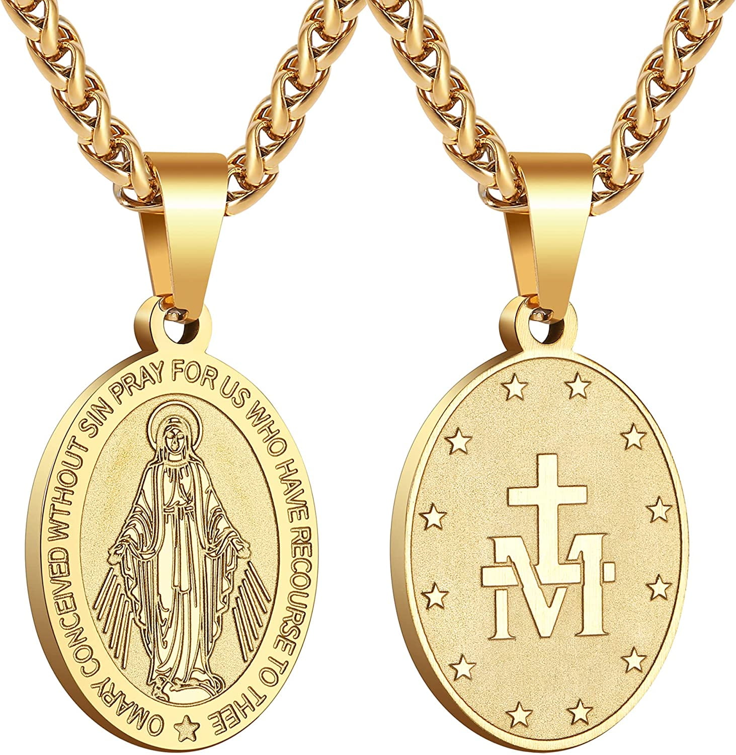 50pcs Blue Enamel Virgin Mary Religious Medal Charms - Small Oval Pendants For Bracelet, Necklace DIY Jewelry