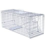 Duoem Live Feral Cat Trap, 33-Inch Humane Cat Cage, Foldable Live Cat Trap with Pedal Triggers for Stray Cats, Raccoons, Squirrels, Skunks, Catch and Release