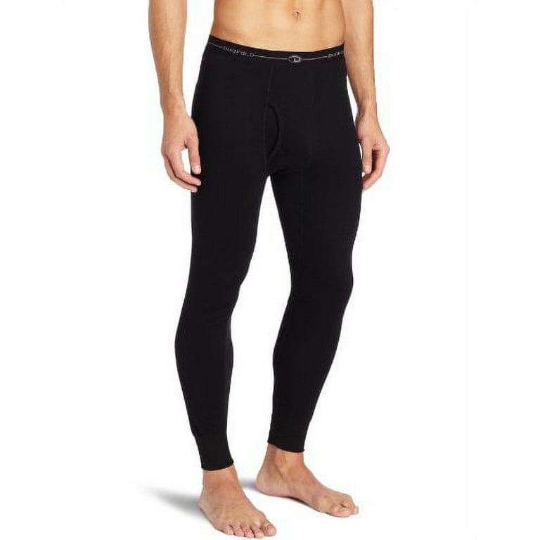 Duofold Men's Mid Weight Wicking Thermal Pant, Black, Small