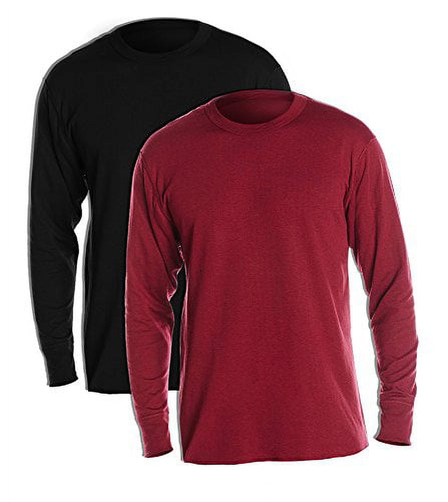 Duofold by Champion Thermals Men`s Long-Sleeve Base-Layer Shirt (Pack of 2)  2 Bordeaux Red 