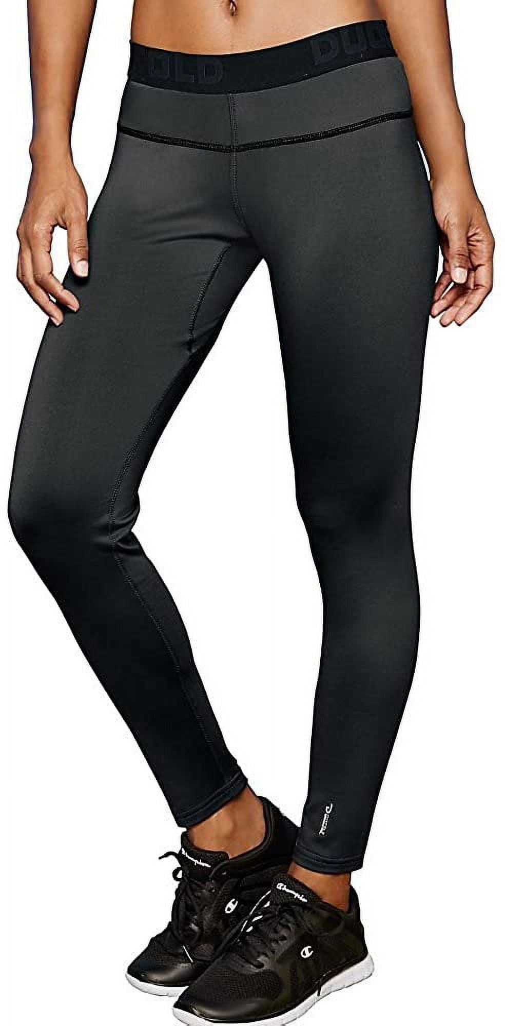 Duofold Women's Mid Weight Fleece Lined Thermal Legging, Black, Medium