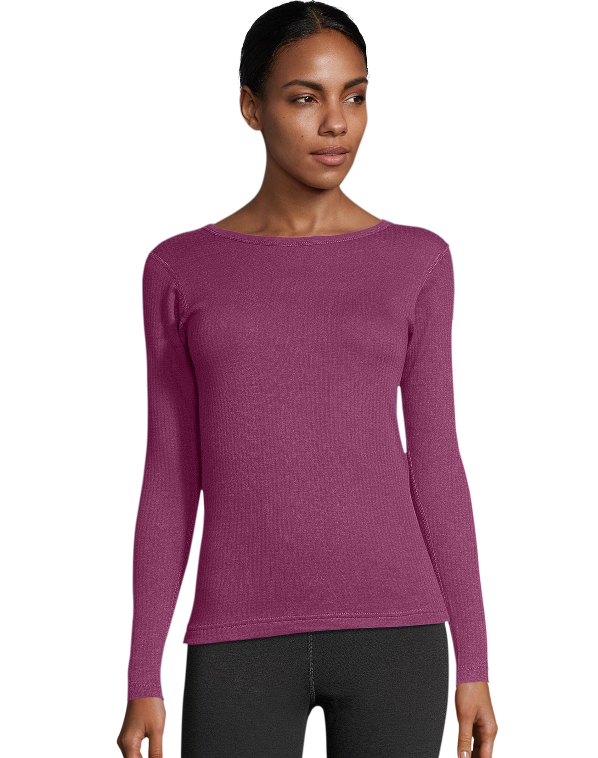 Duofold by Champion Thermals Women's Base-Layer Shirt-S/Berry Delight ...