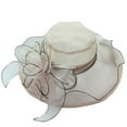 thumbnail image 1 of Duoif Beach Hats for Women, Women's Vintage Floral Mesh Sun Hat Beach Sun Hat with Sun Kentucky Derby Hats for Women Pink, 1 of 4