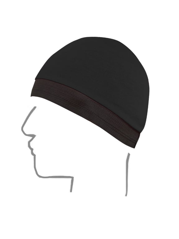Beanies Hats Men Adult Headband Breathable Base Wig Cap Dome Cap Wide Edge Elastic Shaping Round Hat Summer Sweat Wicking Beanie Cap Wool Beanie Winter Hats for Women Black