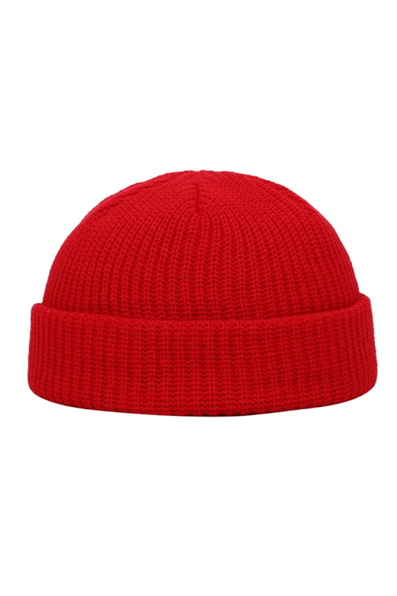 Beanies Hats Men Keep Hat Wool Winter Warm Hemming Fashion Casual Unisex Hat Ski Knitted Hat Caps Wool Beanie Winter Hats for Women Red