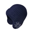 thumbnail image 1 of Duoif Beanies Hats Men, Men and Women Outdoor Warm Hat in Winter Border Thickened Knitting Wool Hat Cold Proof Earmuff Cap Wool Beanie Winter Hats for Women Navy, 1 of 4