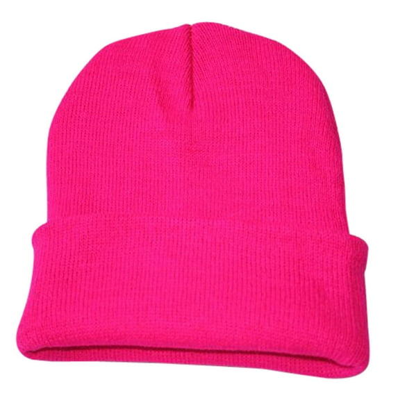 Duoif Beanies Hats Men Unisex Knitting Hip Hop Cap Warm Winter Ski Hat Wool Beanie Winter Hats for Women Hot Pink