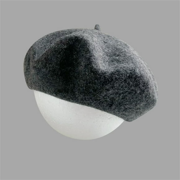 Beret Hats for Women Wool Beret Hat French Beret Cap Winter Artist Painter Hat Solid Color for Women, Women's Beret Hat French Artist Cap Solid Color Wool Casual Classic Boinas Para Mujer Grey M