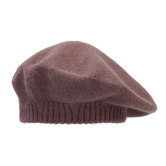 Duoif Beret Hats for Women, Women's Solid Color Knitted Wool Warm Beret Casual Fall and Winter Hat Boinas Para Mujer A M
