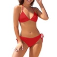 thumbnail image 1 of Duoif Bikini Sets for Women, Women's String Two Piece with Tie Side Bottom Swimsuit Bathing Suits Womens Swimsuits Red L, 1 of 5