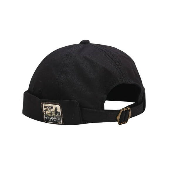 Duoif Brimless Cap Hats for Men Matching Couple Women Men Hip-Hop Easy Cap Hat and Fashion Patch Caps Mens Hats Black