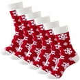 thumbnail image 1 of Duoif Christmas Socks for Women Winter Cozy Slipper Socks Cute Plush Warm Sleep Socks for Christmas Gifts3 Pairs Winter Warm Wool 3 Pairs Crew Cute Socks Mens Socks Watermelon Red, 1 of 3
