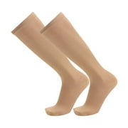 Duoif Compression Socks for Women Compression Socks for Men & Women Graduated Knee High Compression Stockings Calf Leg & Foot Mens Socks Beige L