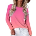 thumbnail image 1 of Duoif Fall Sweatshirts for Women, Women's Casual Long Sleeve T-Shirt - Loose Spring Summer Top Womens Sweatshirt Pink M, 1 of 9