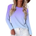 thumbnail image 1 of Duoif Fall Sweatshirts for Women, Women's Casual Long Sleeve T-Shirt - Loose Spring Summer Top Womens Sweatshirt Purple M, 1 of 9