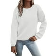 thumbnail image 1 of Duoif Fall Sweatshirts for Women, Women's Cute Crewneck Pullover - Oversized Fleece Winter Top Womens Sweatshirt White XXL, 1 of 8