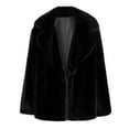 thumbnail image 1 of Duoif Faux Fur Coat Women Plush Coat Winter Thicken Warm Solid Overcoat Outercoat Fashion Cardigan Womens Winter Coats Black XXXL, 1 of 6