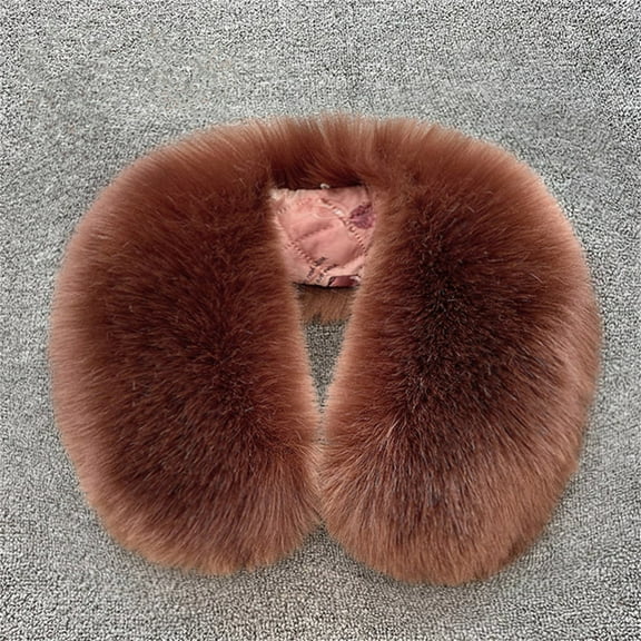 Duoif Faux Fur Wrap, Women's Imitation Collar Scarf Comfortable and Warm in Autumn and Winter Fluffy Scarf for Women Fur Collar Brown