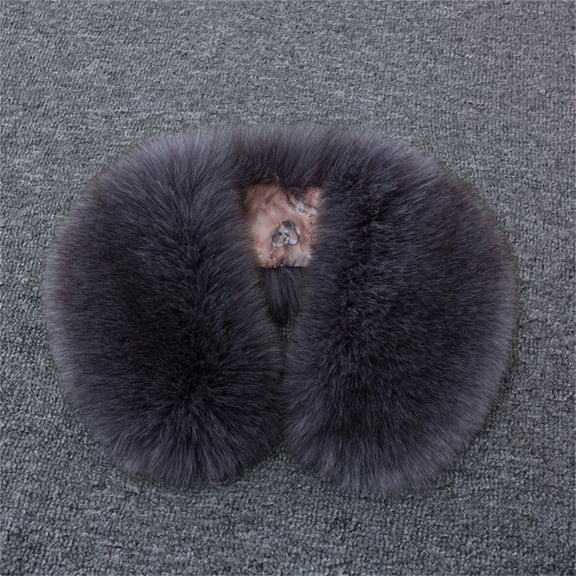 Duoif Faux Fur Wrap, Women's Imitation Collar Scarf Comfortable and Warm in Autumn and Winter Fluffy Scarf for Women Fur Collar Dark Gray