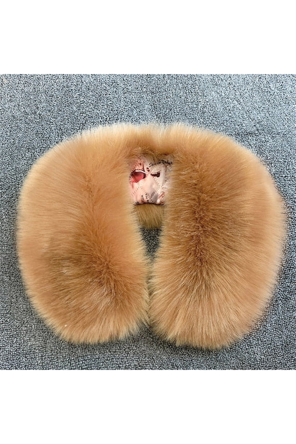 Faux Fur Wrap, Women's Imitation Collar Scarf Comfortable and Warm in Autumn and Winter Fluffy Scarf for Women Fur Collar Gold
