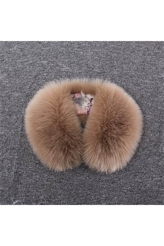 Faux Fur Wrap, Women's Imitation Collar Scarf Comfortable and Warm in Autumn and Winter Fluffy Scarf for Women Fur Collar Khaki