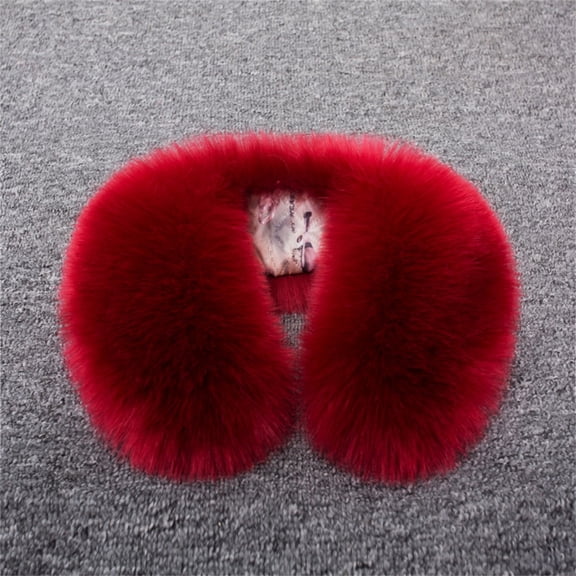 Duoif Faux Fur Wrap, Women's Imitation Collar Scarf Comfortable and Warm in Autumn and Winter Fluffy Scarf for Women Fur Collar Wine