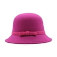 thumbnail image 1 of Duoif Felt Hats for Women, Womens 1920S Bucket Cloche Hat Winter Faux Wool Crushable Bowler Hat Vintage Cloche Round Hat Cloche Hats for Women Hot Pink, 1 of 3