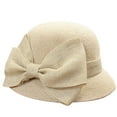 thumbnail image 1 of Duoif Fuzzy Bucket Hats for Woman Fashion Women Sun Beach Hat Cap Summer Hat Fisherman Soft Bow Caps Winter Hats for Women Beige, 1 of 3