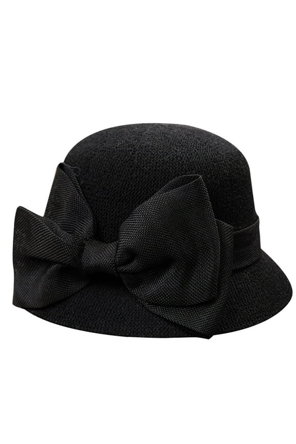 Fuzzy Bucket Hats for Woman Fashion Women Sun Beach Hat Cap Summer Hat Fisherman Soft Bow Caps Winter Hats for Women Black