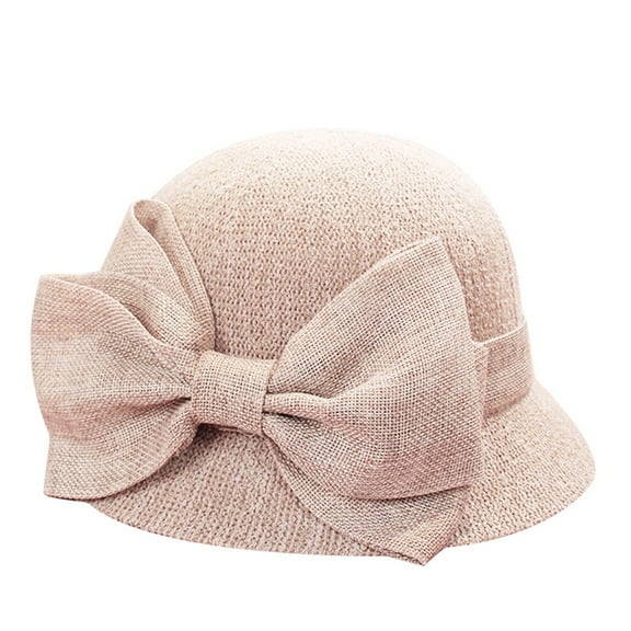 Duoif Fuzzy Bucket Hats for Woman Fashion Women Sun Beach Hat Cap Summer Hat Fisherman Soft Bow Caps Winter Hats for Women Pink
