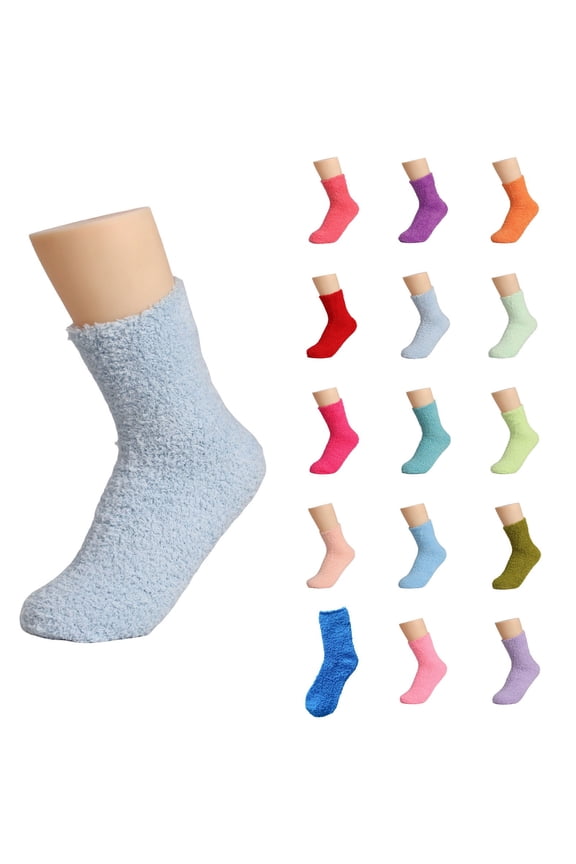 Fuzzy Socks Cozy Fluffy Soft Socks, Winter Sleep Slipper Hospital Winter Warm Plush Sleeping Christmas Socks 1 Pairs Wine Red 2