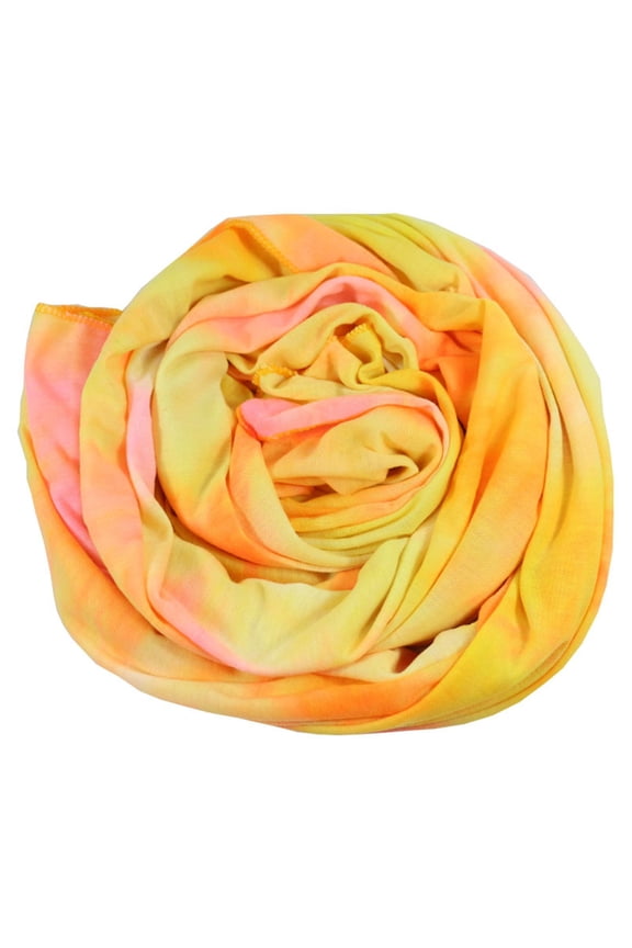 Hair Scarf Head Wraps for Women, Women Scarf Fashion Knot Hat Cap Tie-Dye Multifunction Turban Printed Head Scarf Yellow