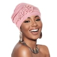 thumbnail image 1 of Duoif Hair Wraps for Women Bohemia Twisted Hair Cover Wrap Hat Pre-Tied Turbans for Women Fashion Braid Bonnet Pink, 1 of 8