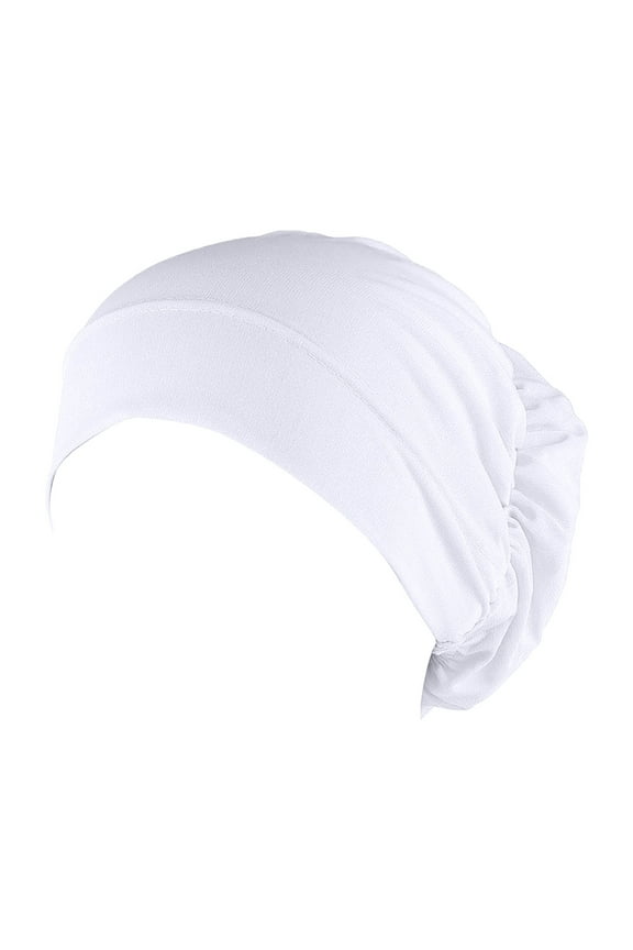 Hijab Turbans for Women, Women's Cotton Turban Sleep Cap Chemo Hats Headband Muslim Turban Scarf Soft Hair Cover Head Wraps for Women White