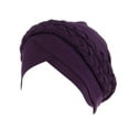 thumbnail image 1 of Duoif Hijab Turbans for Women Wrap Hat Cover Head Braid Turban Headwear Ethnic Pre-Tied Cap Hair Caps Head Wraps for Women Purple, 1 of 2