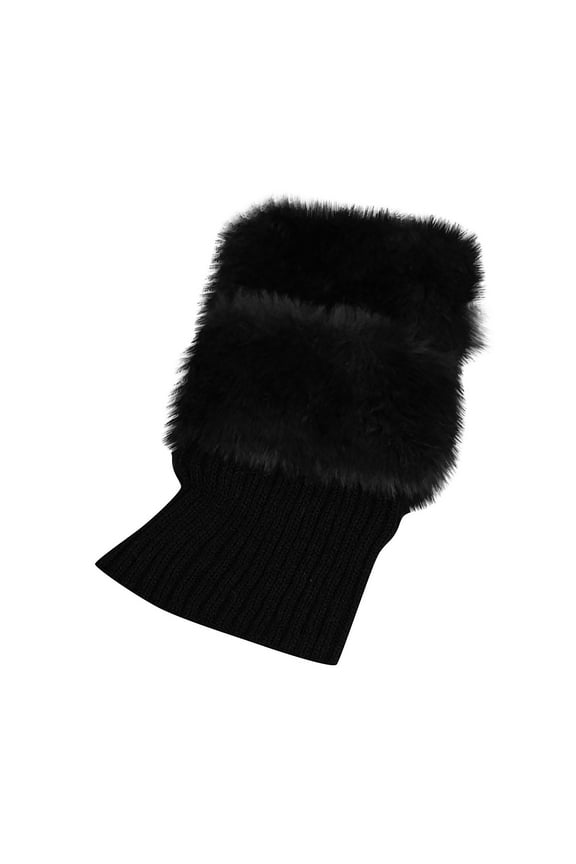 Leg Warmers Boot Socks Pairs Boot Womens Winter Cuffs Topper Leg 2 Plush Knit Socks, Socks for Women Black