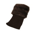 thumbnail image 1 of Duoif Leg Warmers Boot Socks Pairs Boot Womens Winter Cuffs Topper Leg 2 Plush Knit Socks, Socks for Women Coffee, 1 of 3