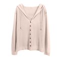 thumbnail image 1 of Duoif Lightweight Jacket Women, Women's Thin Knitted Cardigan - Loose Openwork Sun Jacket Jackets for Women Beige L, 1 of 6