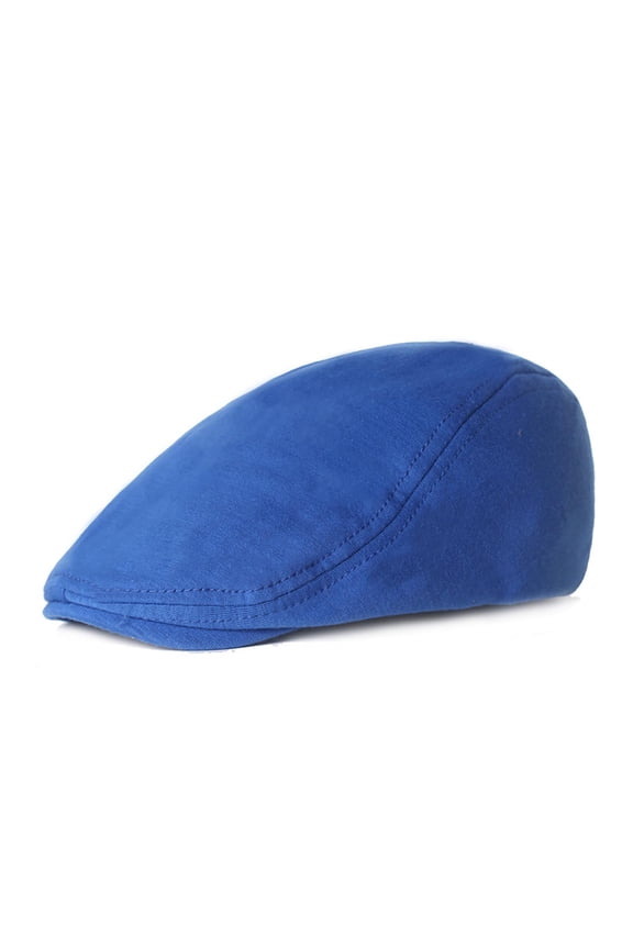 Men's Newsboy Hat Cotton Soft Stretch Cabbie Cap, Blue One Size