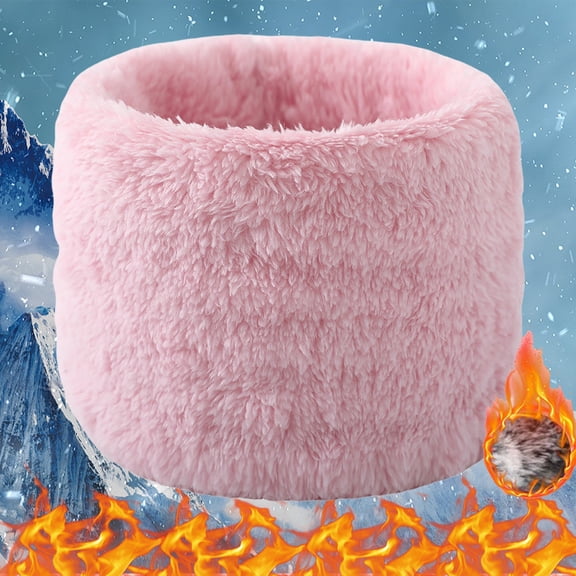 Duoif Neck Warmer, Autumn and Winter Thick Women's Singles Trap Head High Neck Neck Cover Anti Cold Plush Widening Head Cover Warm Neck Scarf Men Pink