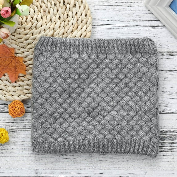 Duoif Neck Warmer, Fashion Man Winter Warm Scarf Bufanda Thickness Knitted Collar Scarf for Men Grey