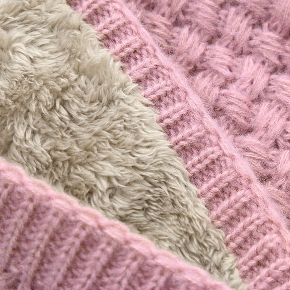 Duoif Neck Warmer, Fashion Man Winter Warm Scarf Bufanda Thickness Knitted Collar Scarf for Men Pink