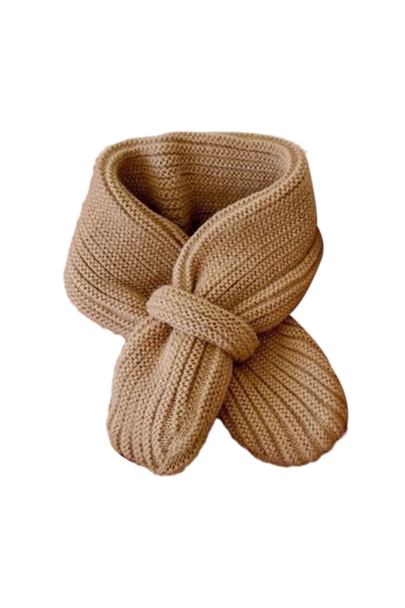 Neck Warmer, Kids Fleece Scarf Solid Knitted Scarves Warm Shawl Children Neck Warmer for Baby Boys Girls 04Y Scarf for Women Khaki