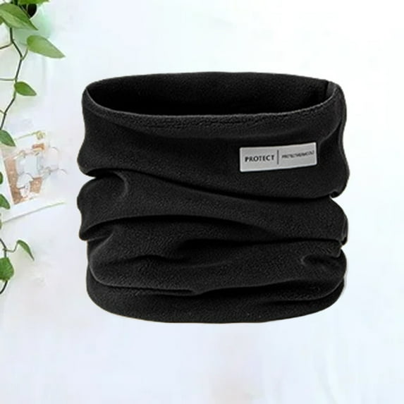 Duoif Neck Warmer, Winter Men's Household Plus Warm Neck Protector Solid Color Neckband Scarf Men Black